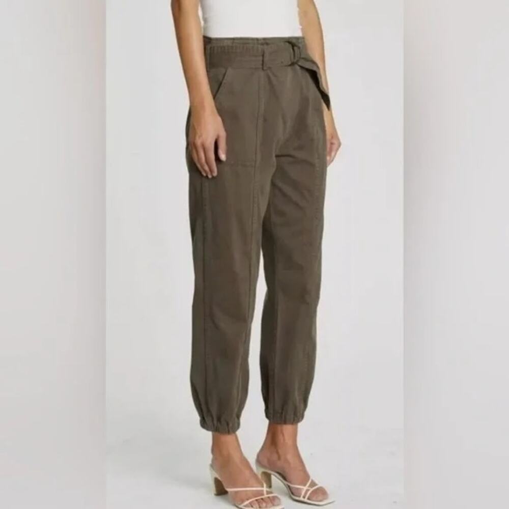 Pistola Utility olive green belted joggers 27